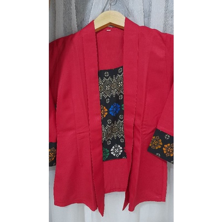 Preloved - Atasan Batik Kutubaru - Size S - Merah Terang