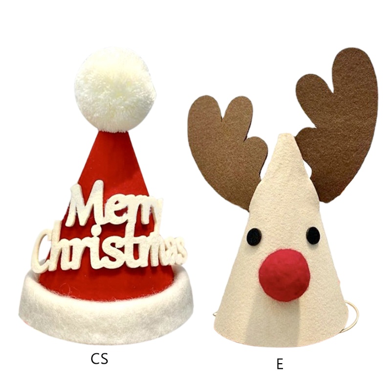 Topi Santa Rusa Merry Christmas Bahan Kain Non Woven Untuk Pesta Kostum Cosplay