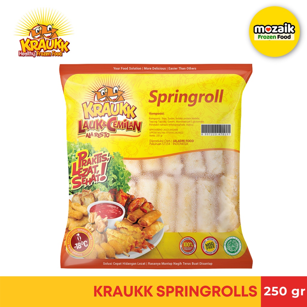 

Kraukk Springrolls 250 gr-MozaikFrozen Mart/Frozen Food Palembang