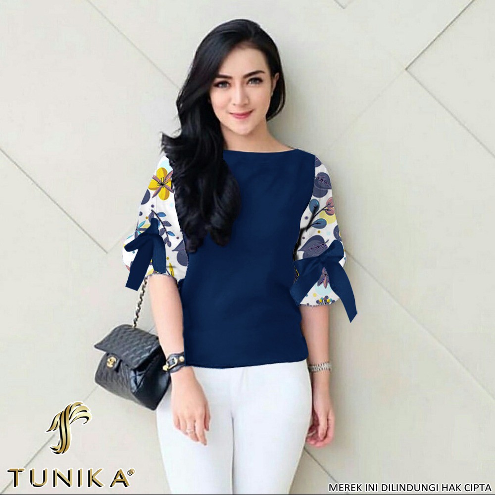 Baju Atasan Wanita - Blouse Jumbo - Baju Blouse Wanita - Bowa 005 - Lexoir-Bowa 005 Navy