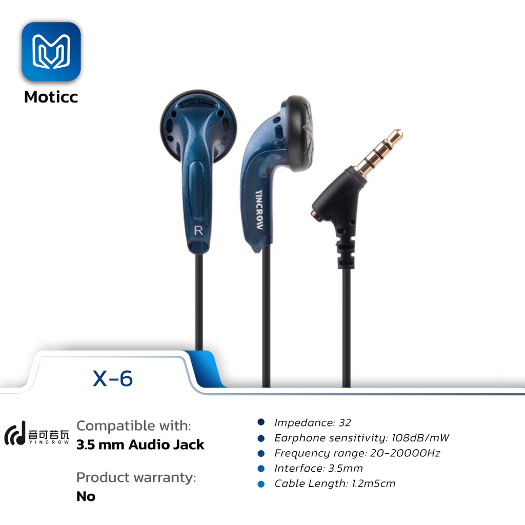 Earbud Yincrow X6 Basshead Earphone