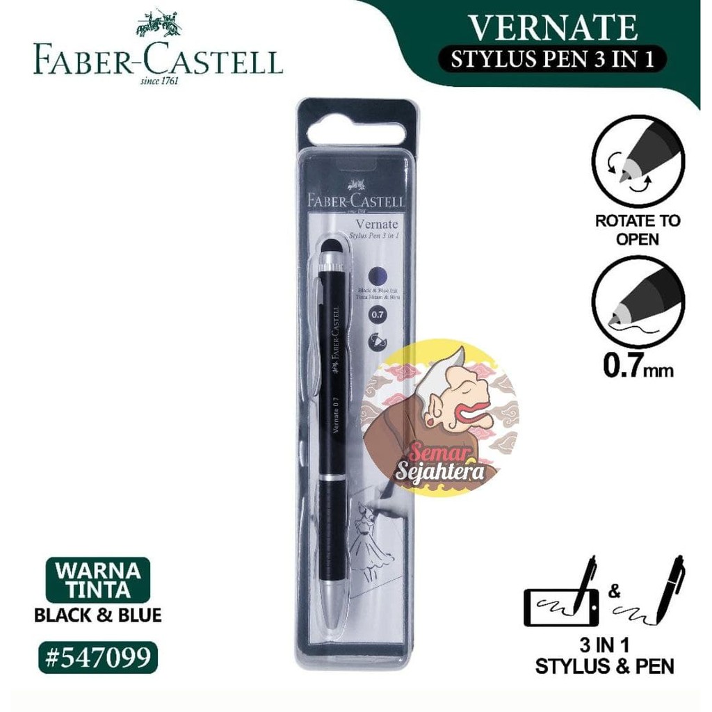 

[PCS] FABER-CASTELL VERNATE PEN STYLUS PEN 3 IN 1 0.7 MM*