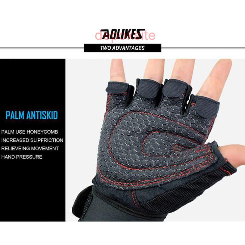 1 Pasang AOLIKES 109 Sarung Tangan Gym Gloves Fitness Gloves Fitness Cycling Gloves Men Women Sport