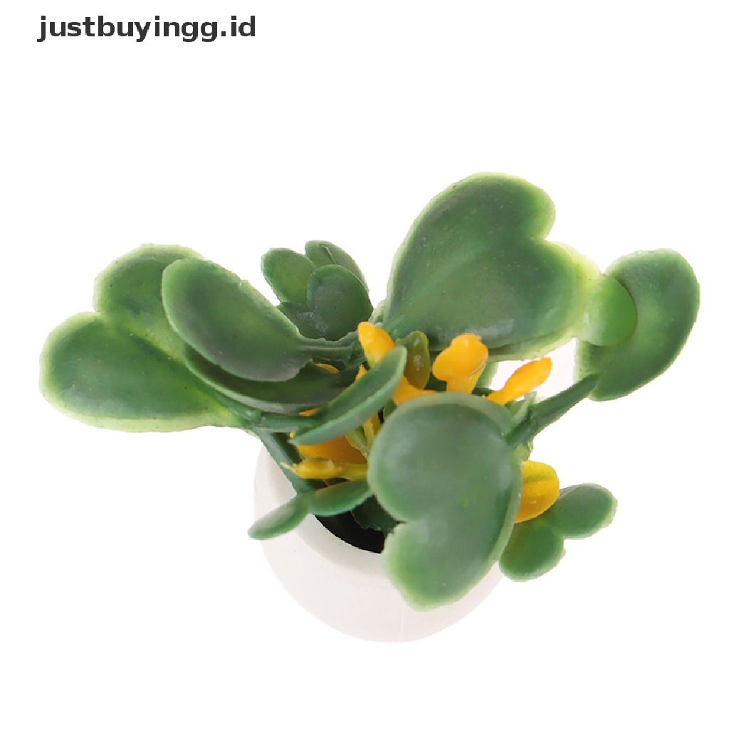 Justbuyingg.Id Miniatur Pot Tanaman Hijau Dekorasi Rumah Boneka 1: 12