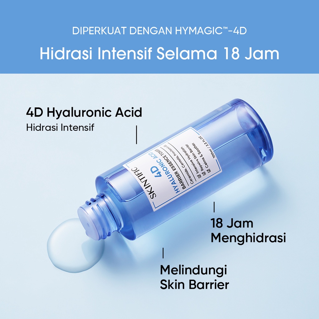 SKINTIFIC 4D Hyaluronic Acid Barrier Essence Hydration Toner Defeat Dryness In10S 100ML BPOM Original Ready Stock