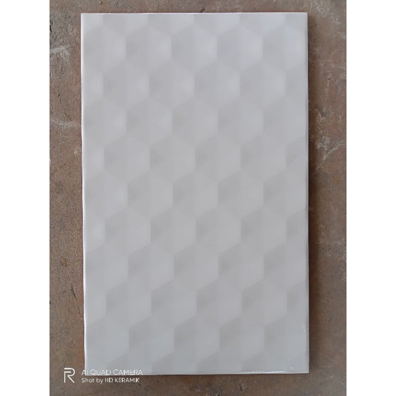 KERAMIK DINDING DAPUR KAMAR MANDI KIA HEXAGON WHITE 25X40 KW1
