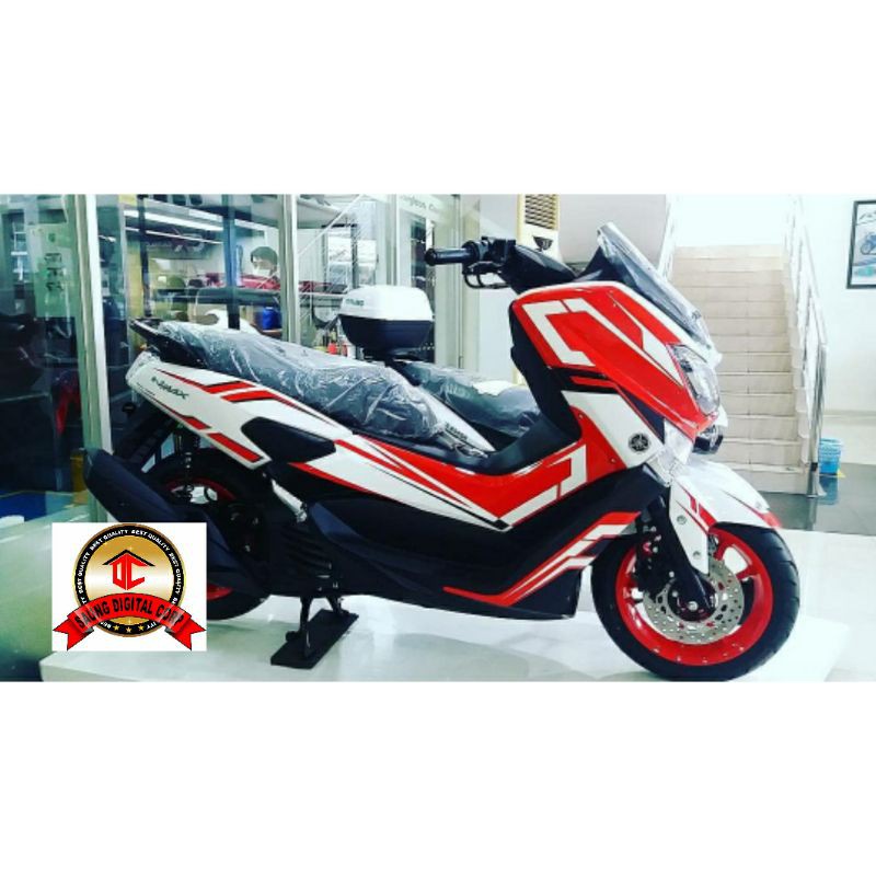 Decal NMAX Putih Merah Sticker NMAX Full Body Kode 1296
