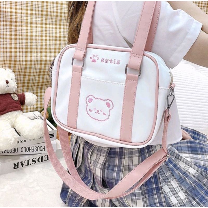 NAOMI - Nori Cute Bear Sling Bag - Tas Import - Tas selempang - tas tenteng - tas motif anak - Tas Anak - Tas lucu - tas multifungsi