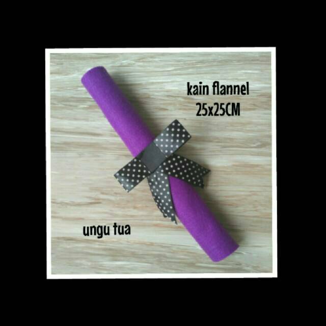 kain flanel 25 x 25cm ungu tua