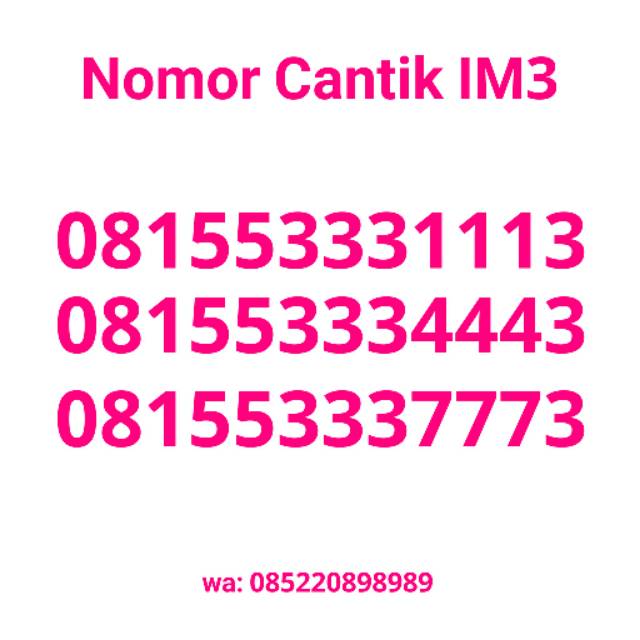 Nomor Cantik Indosat IM3 Ooredoo Kartu Perdana 4G Double Triple 333 111 444 777