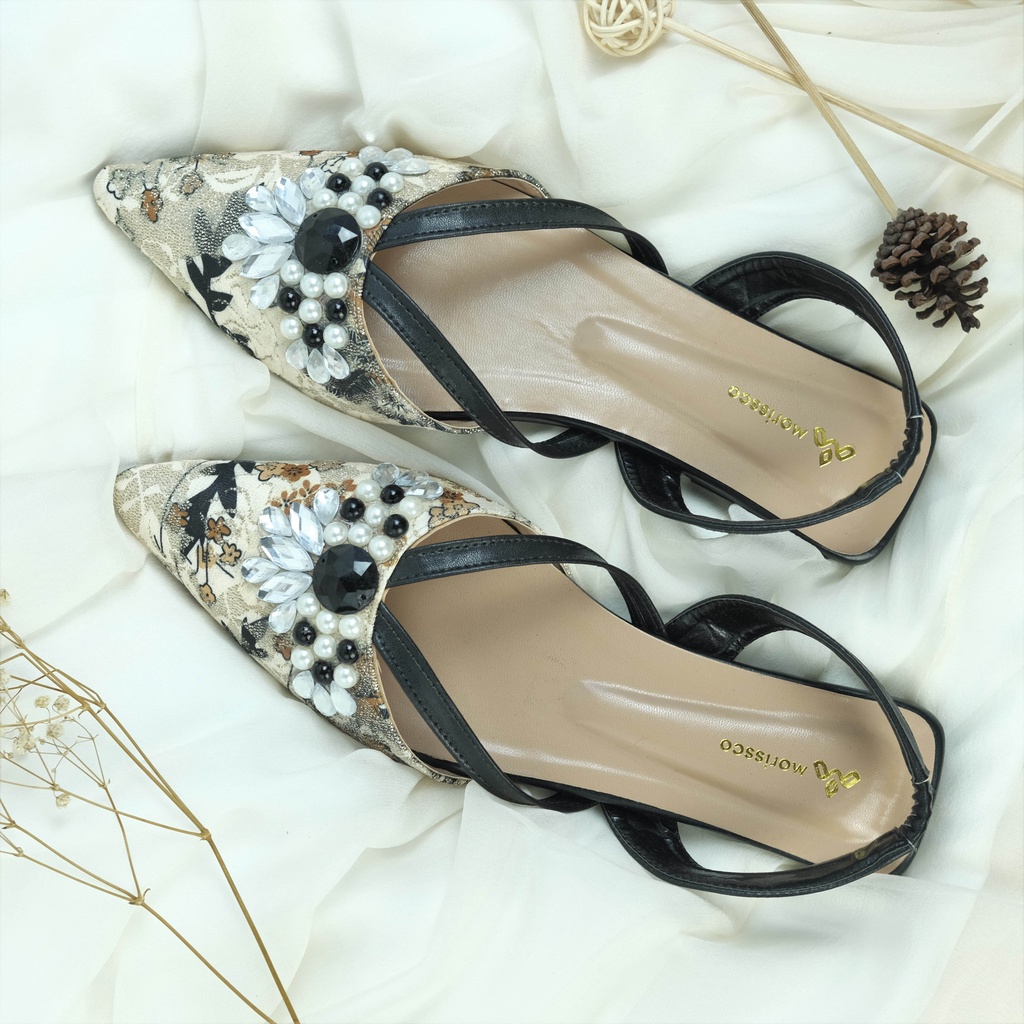 FLASH SALE 7.7 Flat Shoes Camile Diamond MORIS 05 Sepatu Flat Wanita Tali Belakang