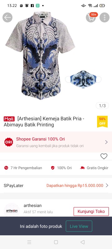 [arthesian] Kemeja Batik Pria - Abimayu Batik Printing