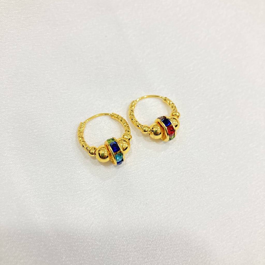 Anting Gipsi Pentol Warna 24 Karat Aksesoris Lapis Emas