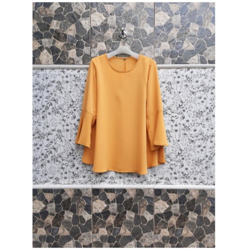 Baju Wanita Big Size Jumbo Lengan Panjangg 2L, 3L, 4L & 5L Kuning Kunyit