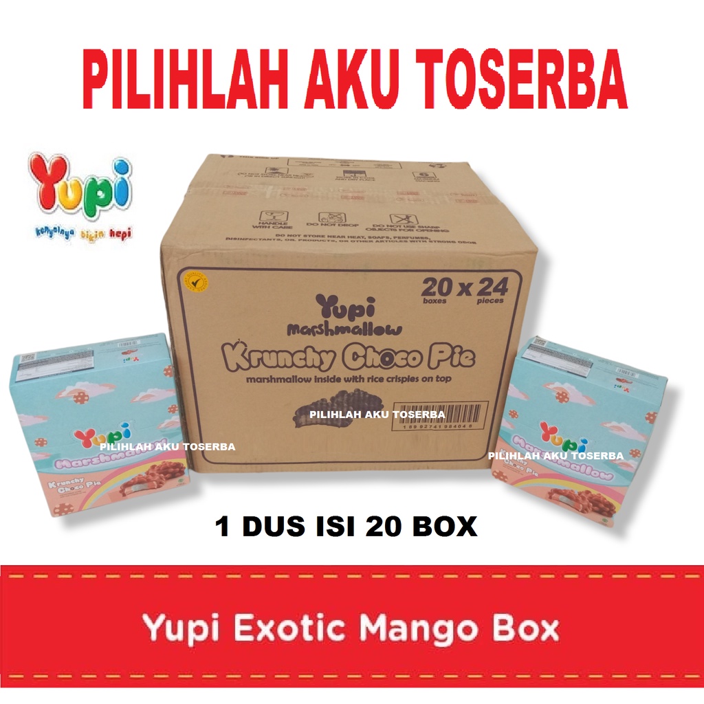 YUPI MARSHMALLOW KRUNCHY CHOCO PIE - (HARGA 1 DUS ISI 20 BOX)