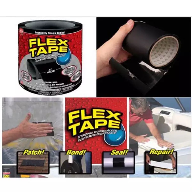 Flex Tape Lakban Khusus Anti Bocor Magic Tape Tebal Anti Air Lakban Hitam Kuat