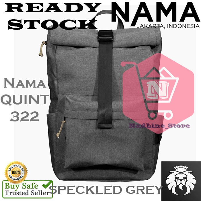 Back Pack By NAMA Studios QUINT No. 322 - Tas Ransel - Travel Bags - Ready Stock - SPECKLED GREY -