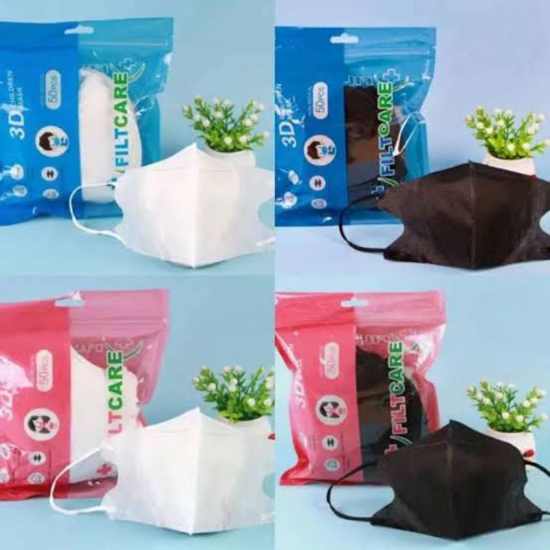 Masker Duckbill anak polos | Duckbill Polos isi 50pcs | Masker Duckbill anak Polos