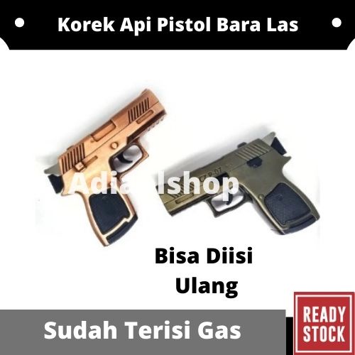 Korek Api Bara 3 api Model Pistol Laser Plus Senter Model cz