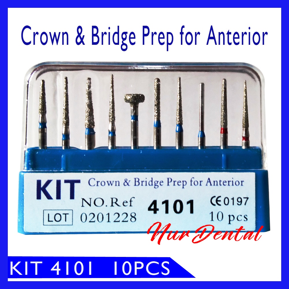 Dental bur crown preparasi anterior kit 4101