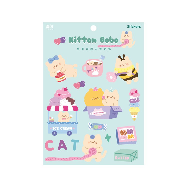 imoda 1Lembar Stiker Beruang Lucu DIY Perlengkapan Dekorasi Diary Stiker Untuk Scrapbook-K