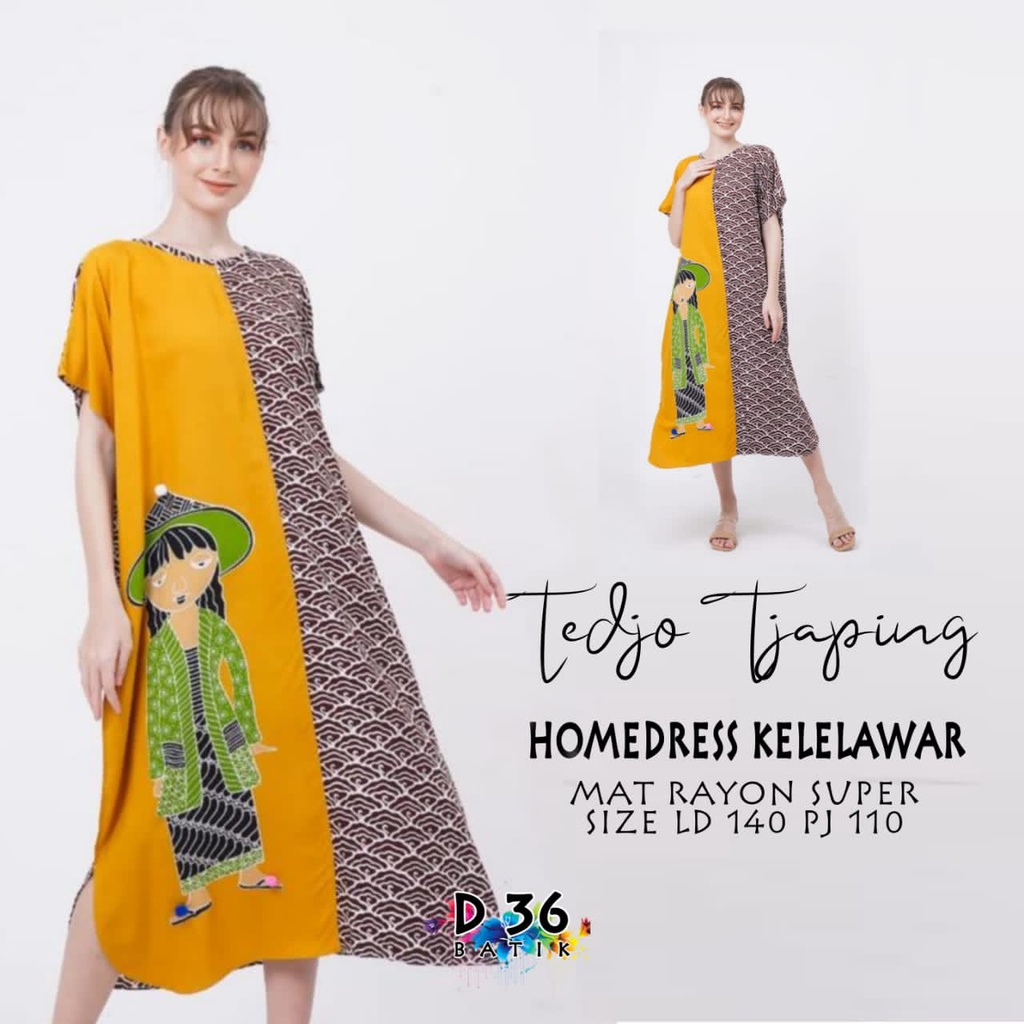 Daster Tedjo Tjaping Batik Homedress Kelelawar Baju Tidur Rayon Pastel Baju Tidur Kartun Jumbo