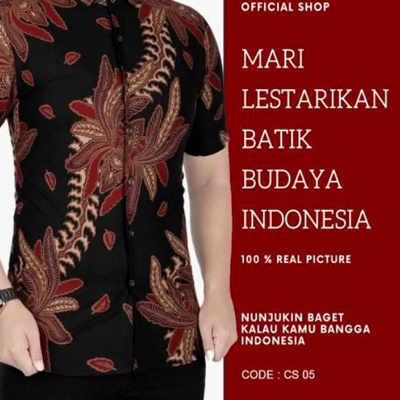 ➥ CBS 712 BATIK PRIA SLIMFIT LENGAN PENDEK COLIN DION ➺