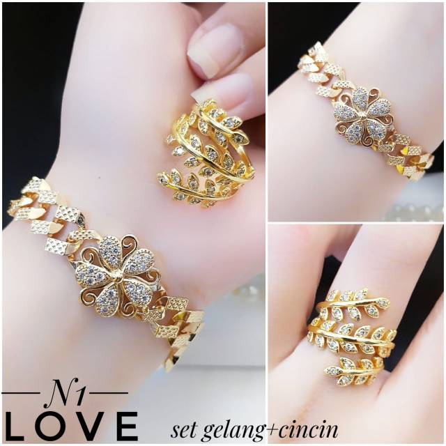 Xuping set perhiasan lapis emas 24k 2810h