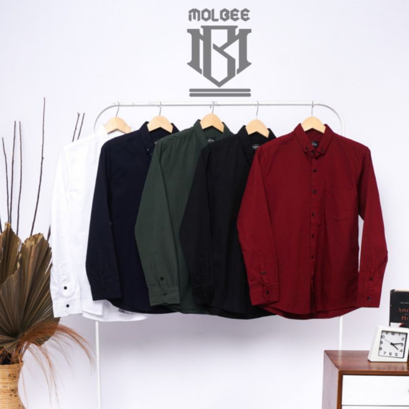 KEMEJA PRIA LENGAN PANJANG POLOS BASIC CASUAL SLIM FIT