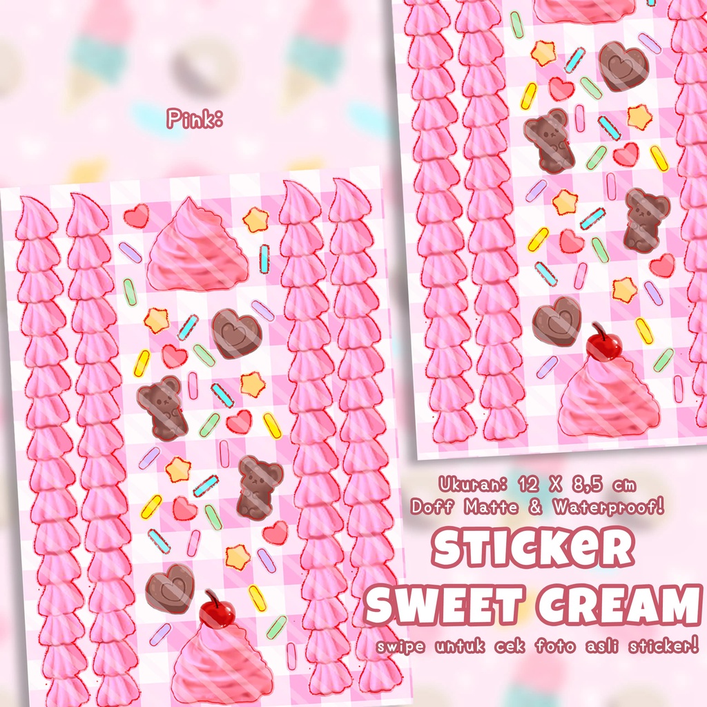 Stiker Dekorasi Deco Photocard / Journal / Polcos Sweet Cream Whipcream (waterproof) by @peachkiss.xo