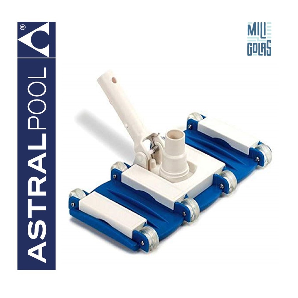 Jual Flexible Vacuum Head 8 Wheel w Swivel Blue/ Sikat Vakum Kolam