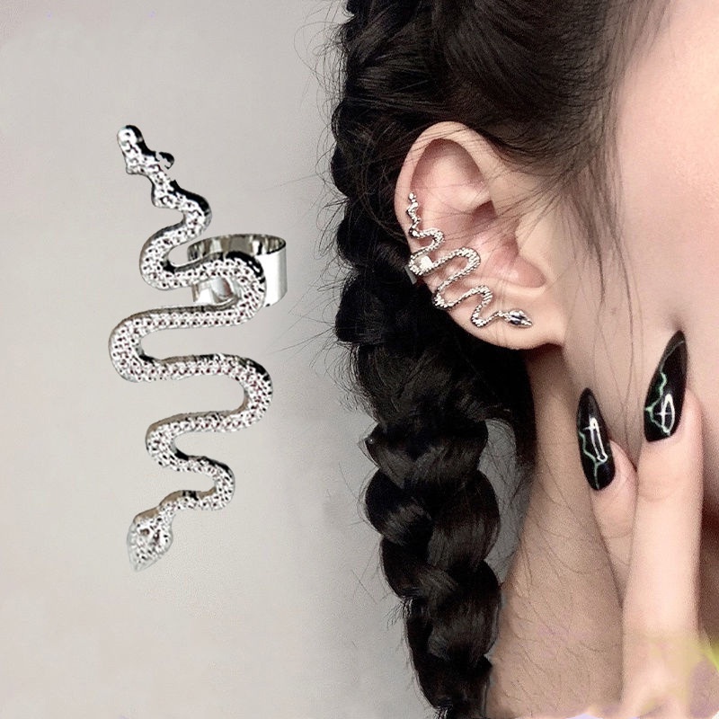 Snake-shaped Ear Bone Clip Earrings Accessories Personality Harajuku Dark