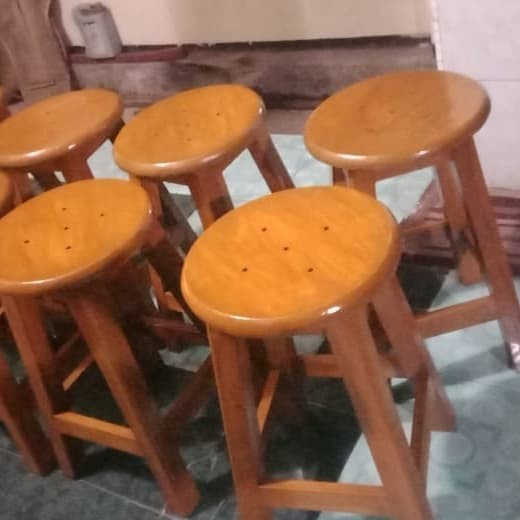 Kursi Kayu - **Kursi Baso Bulat Kayu Solid 50**
