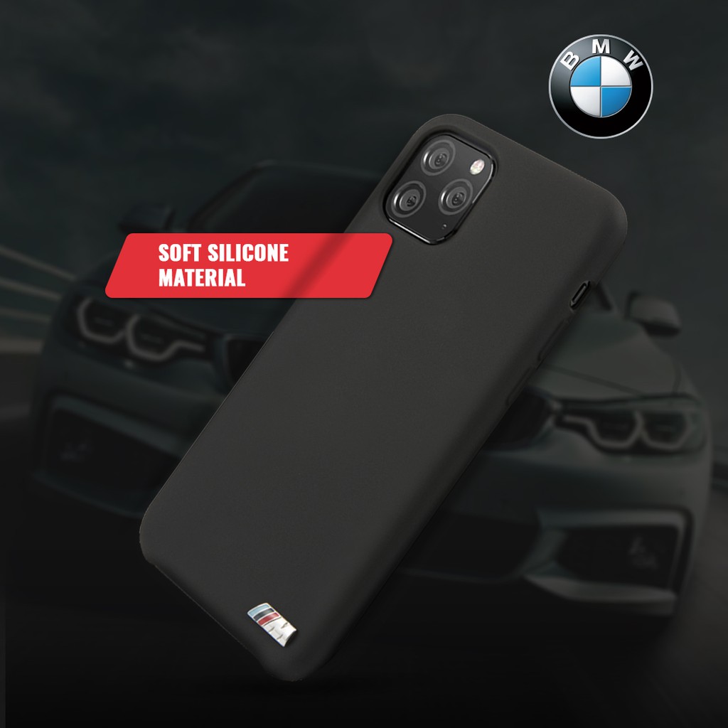 BMW - M Signature Silicone Microfibre - Case / Casing iPhone 11 Pro 5.8&quot; -  Black