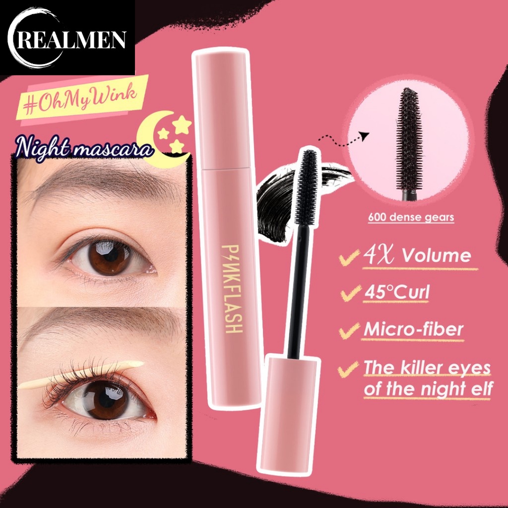 READY! PINKFLASH OhMyWink Night Volumezing Maskara Pink/ DAY MASKARA / CURLED MASKARA PINKFLASH E10