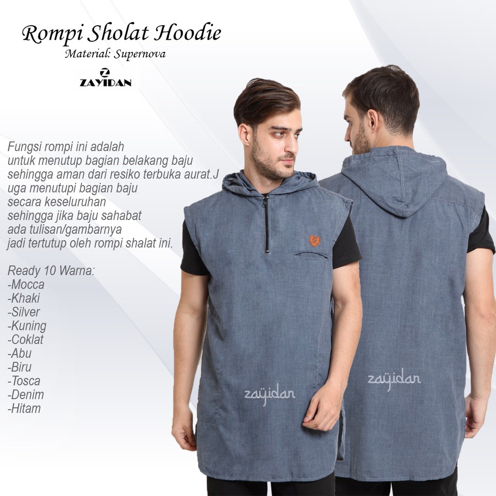 Zayidan Rompi sholat Hoodie Basic Pria Muslim New  Rosal Hoodie