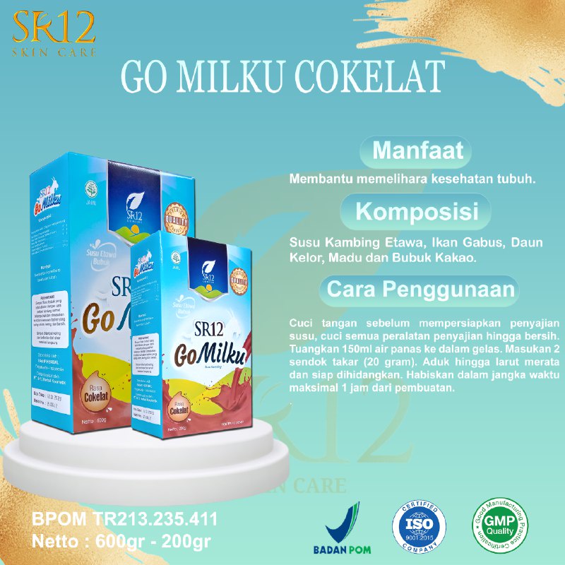 

GOMILKU COKELAT SR12 - SUSU KAMBING ETAWA BUBUK / MENGATASI ASAM LAMBUNG DARAH TINGGI ASMA AMAN UNTUK BUMIL