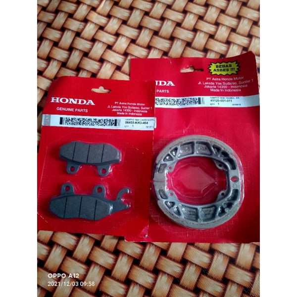 kampas rem depan belakang supra x supra fit supra