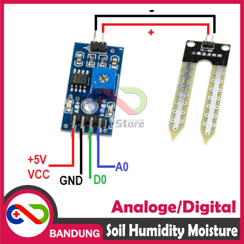 MODULE SENSOR KELEMBABAN TANAH SOIL HUMIDITY MOISTURE SENSOR MODUL