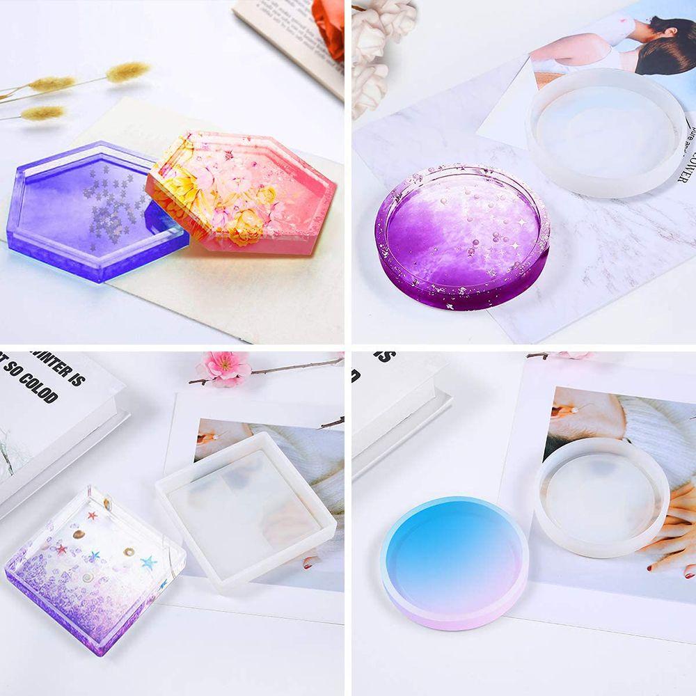 Top Cetakan Silikon Poligon Epoxy DIY Handmade Coaster