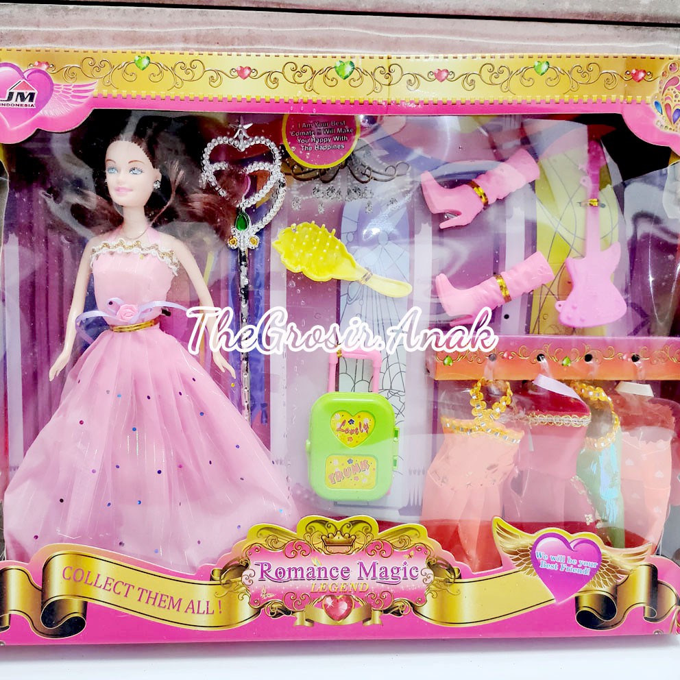 Boneka Berbie Romance Magic Putri Koper Baju
