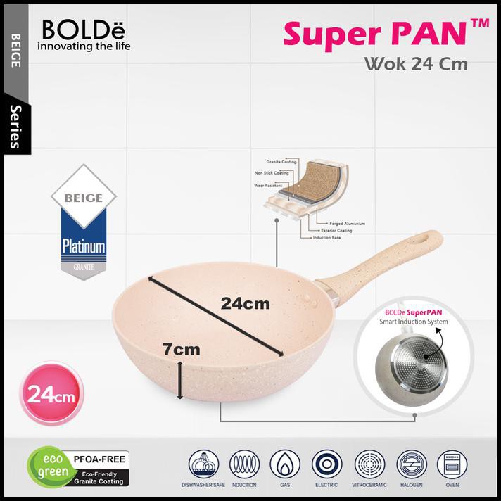 BOLDe Super Pan WOK 24cm BEIGE / BOLDe 24cm WOK BEIGE