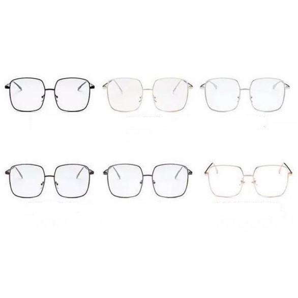 ❤️GTB❤️ R176 Kacamata Korean Design Square Besi Frame Eyeglasses kacamata Persegi retro Wanita/Pria