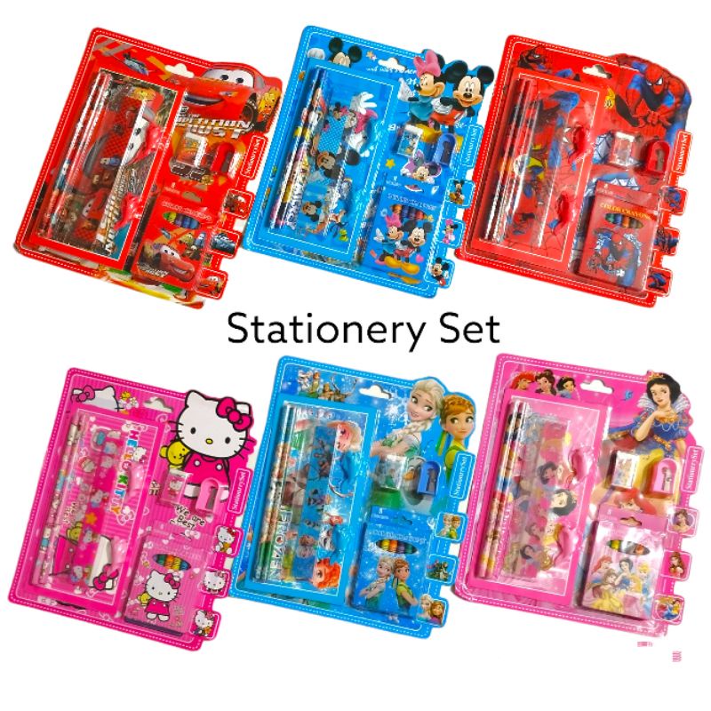 

Paket alat tulis 9in1 mewarnai/ Alat tulis set / paket alat tulis karakter / Stationery set 8810