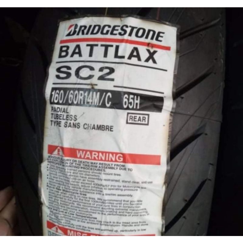 ban luar battlax sc2 ukuran 160/60-14 ban tubeless