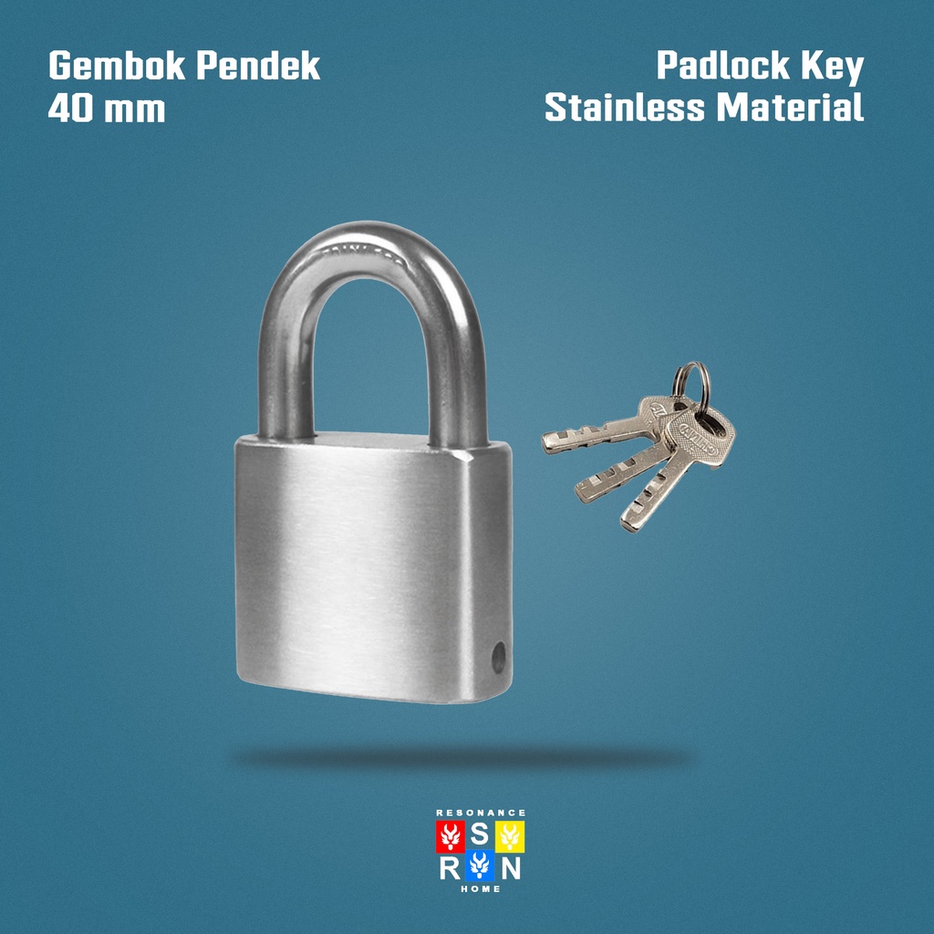 Kunci Gembok Rumah 40 M / Leher Pendek Iron Padlock Resonance Home