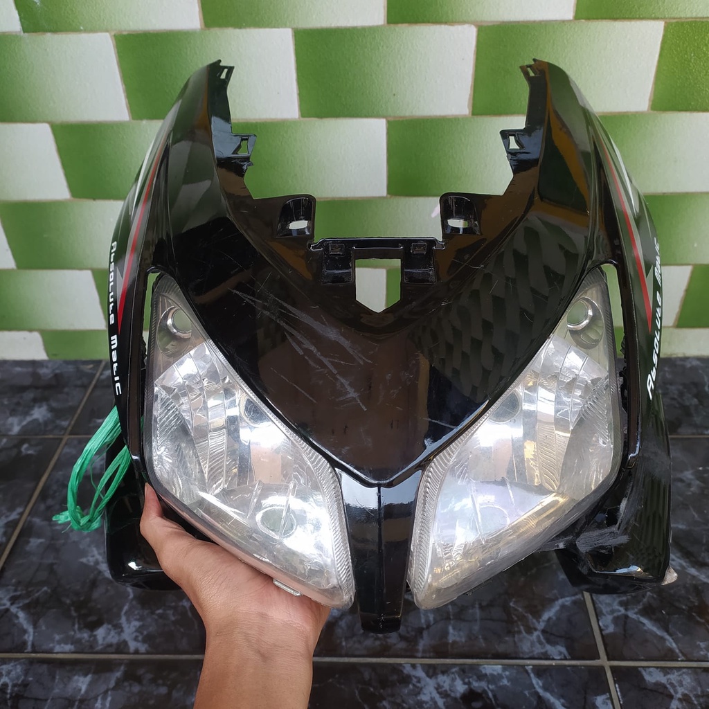 Cover Panel Tameng Depan Set Reflektor Honda Vario 110 Lama Karbu Original Copotan Motor