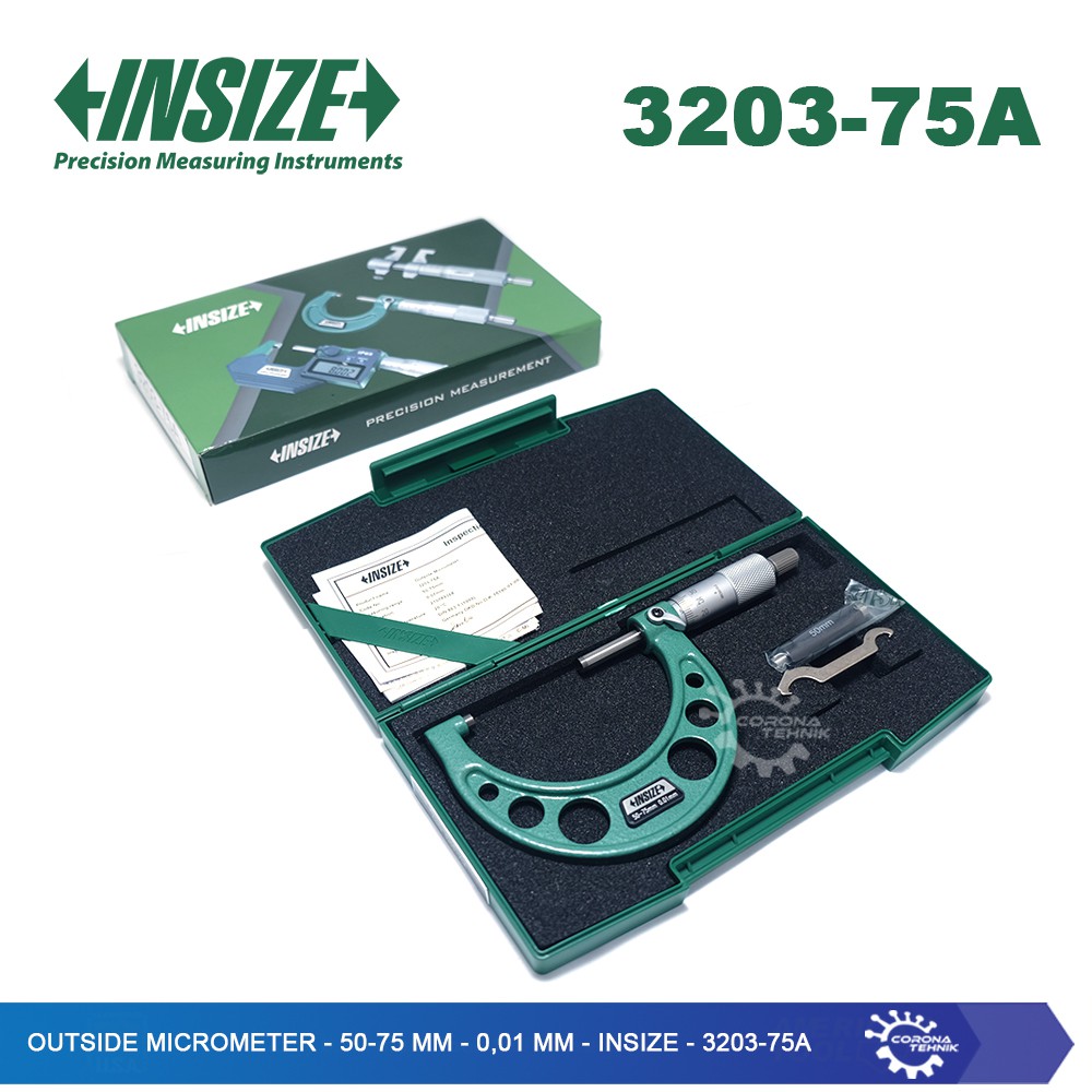 Insize - 3203-75A  - Outside Micrometer - 50-75 mm - 0.01 mm