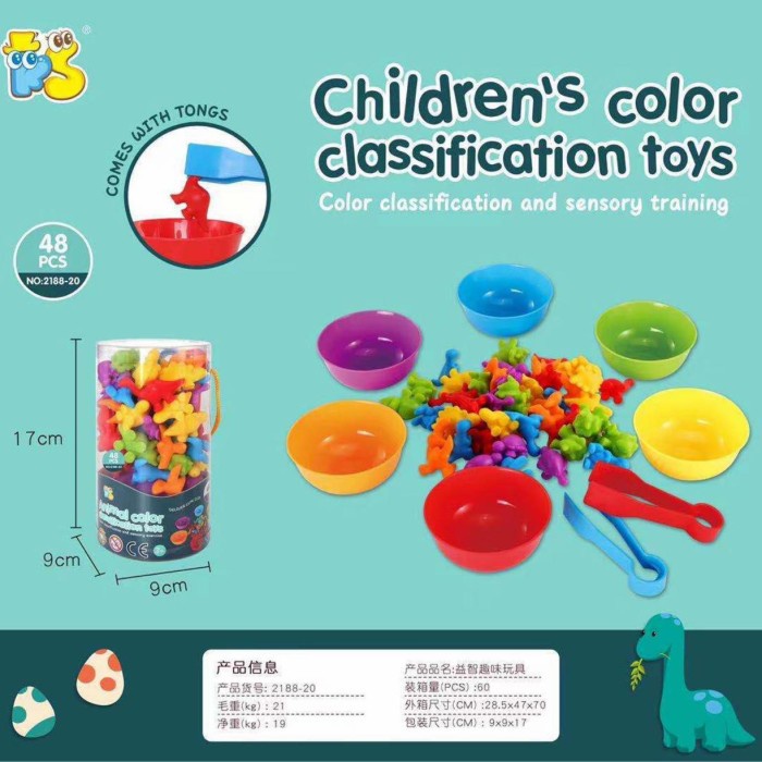 

(TERLARIS) Colorful Counter Set (Kemasan TABUNG) - Dinosarus