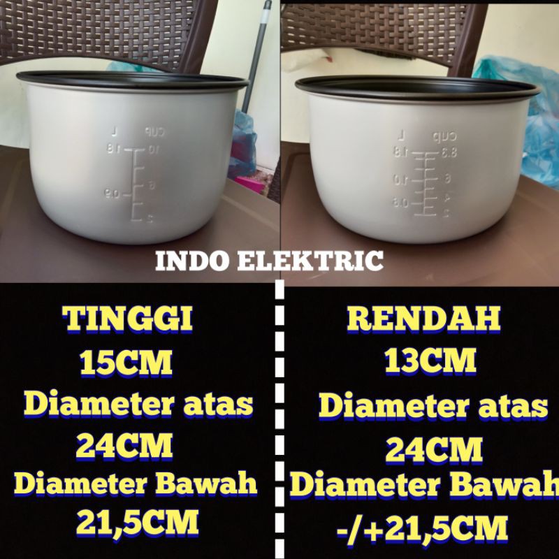 PANCI RICE COOKER/MAGIC COM TINGGI 15CM/RENDAH 13CM 1,8LITER